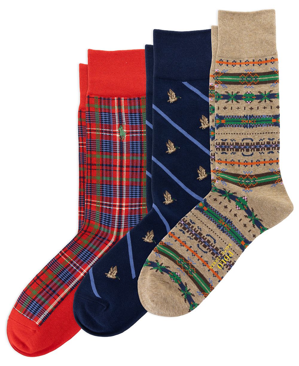 Polo Ralph Lauren мужские носки с узором Фейл-Айсл и поддержкой свода стопы, набор из 3 пар