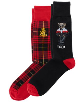 Polo Ralph Lauren Мужские носки Polo Bear в клетку, 2 пары