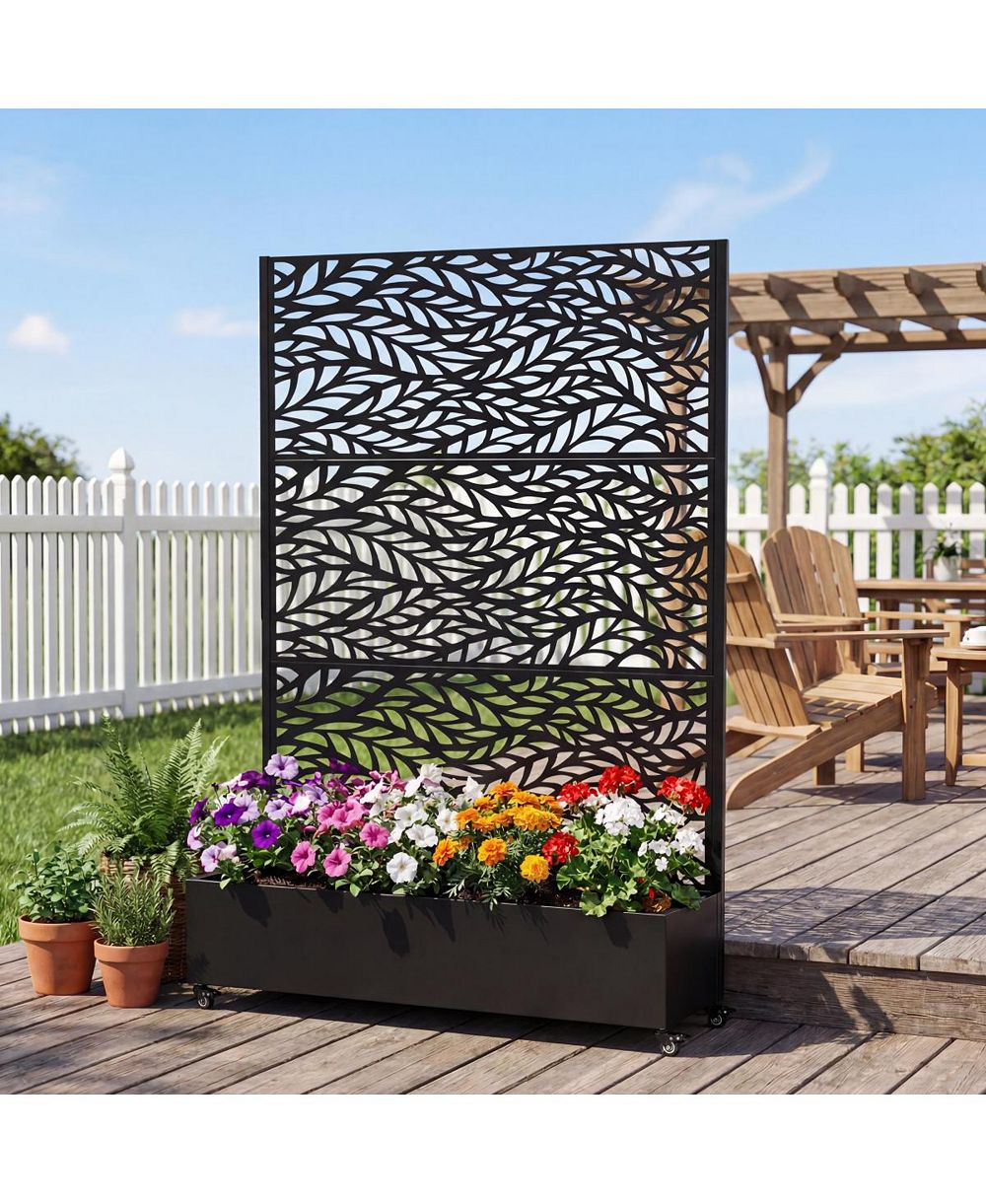 Streamdale Furniture металлическая приподнятая грядка на колесах с решеткой и ширмой, 73"x47"x16"