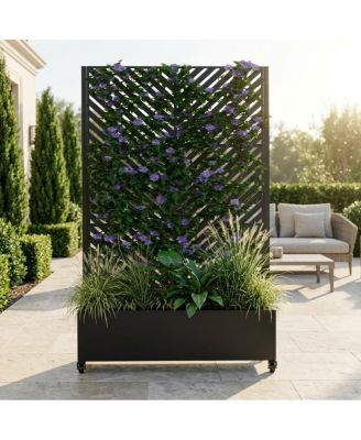 Металлическая приподнятая садовая грядка Streamdale Furniture с решеткой 73"x47"x16"