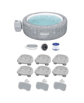 Bestway Coleman Saluspa Sicily AirJet Hot Tub and 6 Saluspa Pool and Spa Seat and 3 Pillows