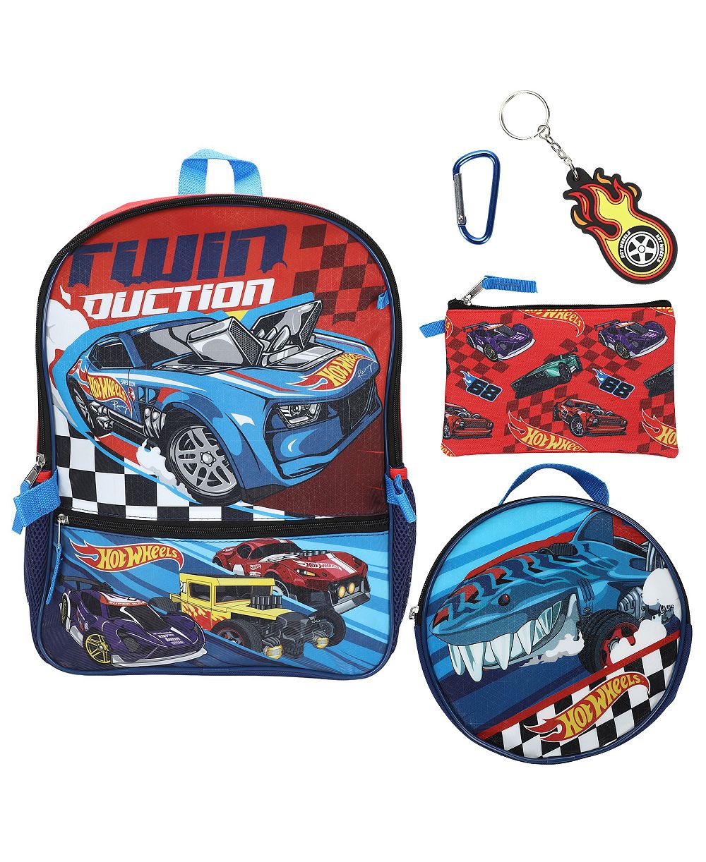 Набор Bioworld Hot Wheels (рюкзак, ланчбокс, пенал, брелок, карабин) 5 предметов