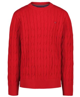 Tommy Hilfiger Boys' 8-20 Cable-Knit Crewneck Sweater