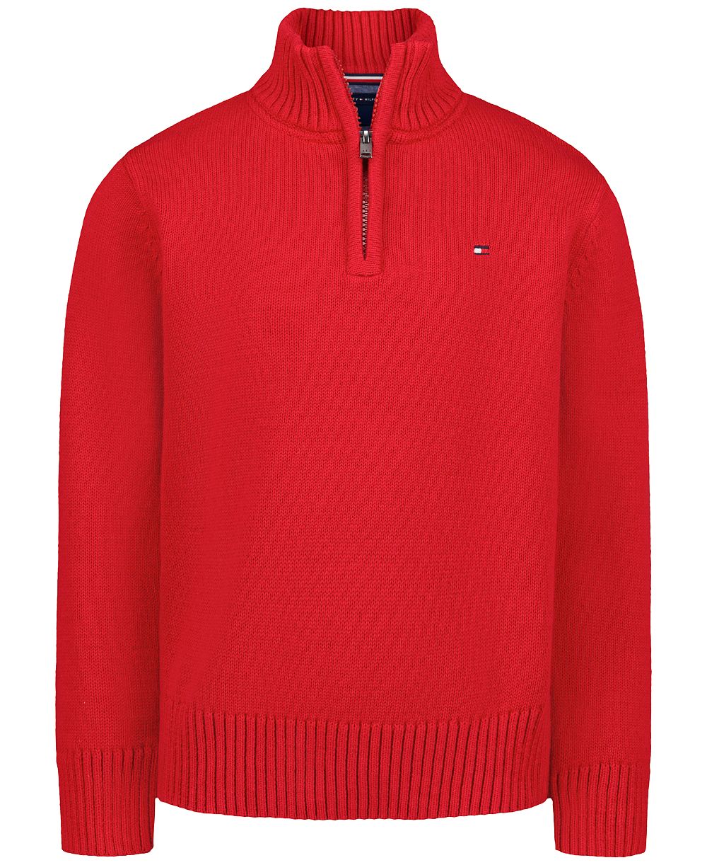 Tommy Hilfiger Boys' 8-20 Zipneck Cotton Quarter-Zip Sweater