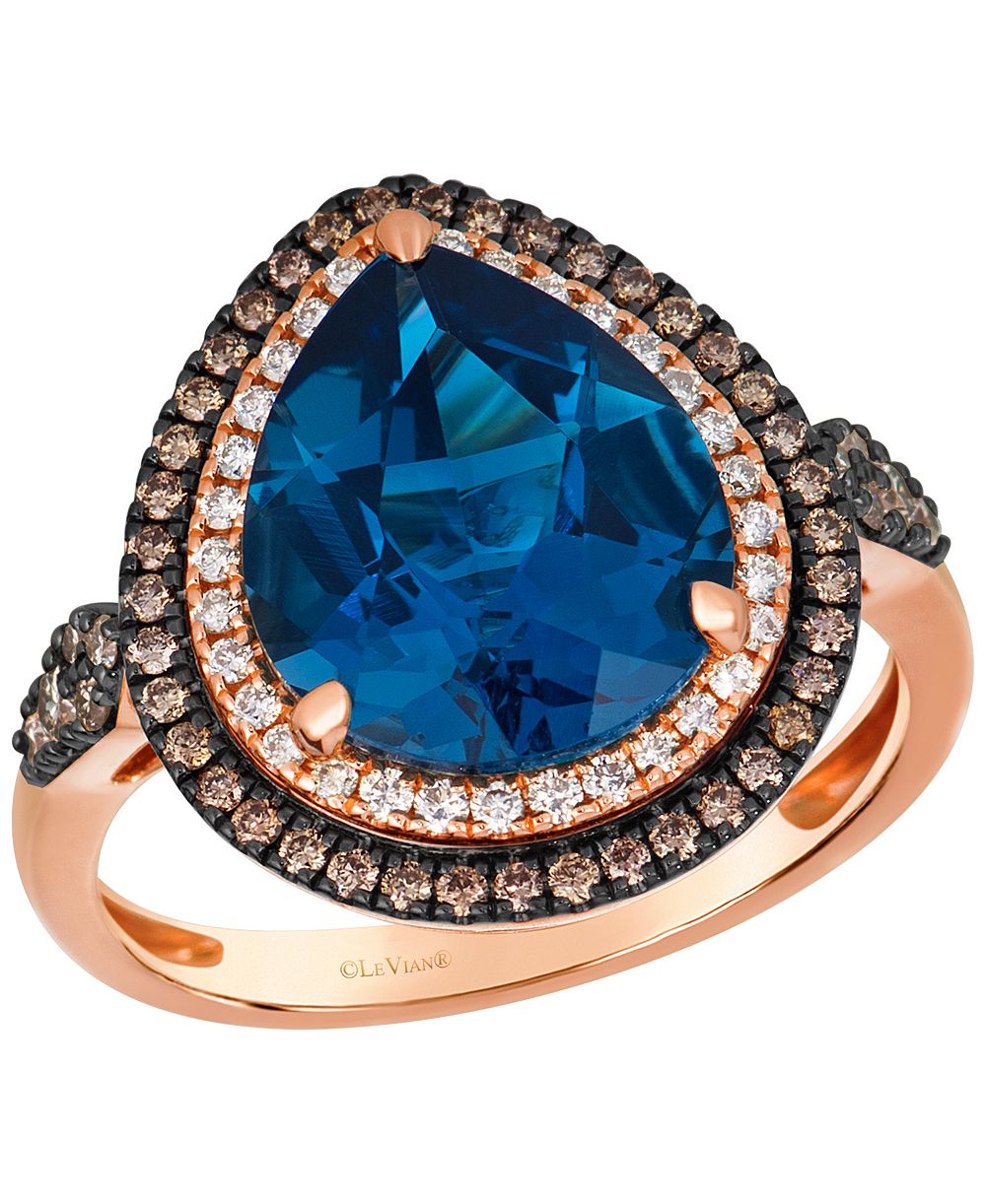 Le Vian Deep Sea Blue Topaz (4-1/2 ct. t.w.), Diamond (0.45 ct. t.w.) Ring in 14k Strawberry Gold (Also Available in 14k Honey Gold & 14k Vanilla Gold)