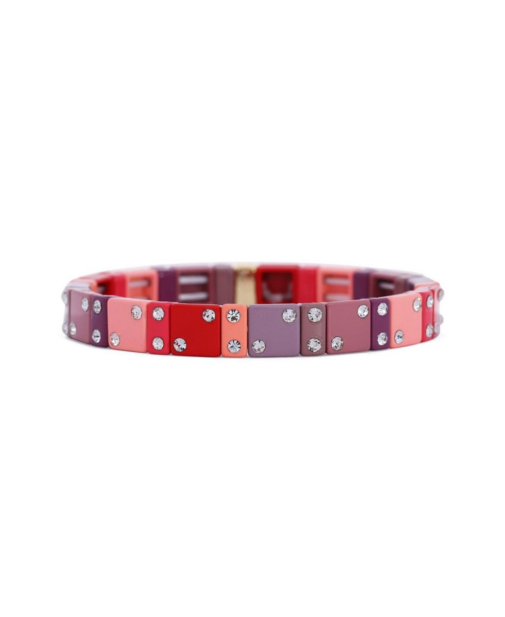 Браслет The Lovery Mauve Domino Stretch 14K Gold-Plated Over Brass 8mm