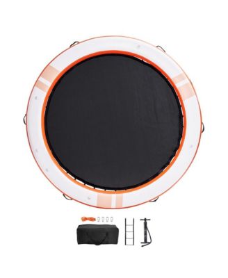SUGIFT Inflatable Floating Dock 8 ft Round with 5 ft Trampoline Mesh Pool and Ladder