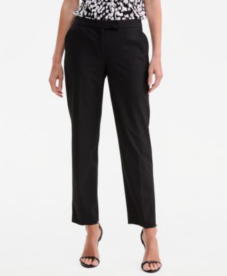 Kasper Women's Machine Washable Mid-Rise Straight Leg Pants, Regular & Petite