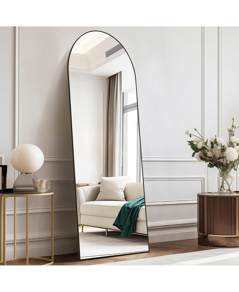 BUSDAYS 21 x 64 Inch Floor Standing Mirror Wall Mirror with Stand Aluminum Alloy Thin Frame