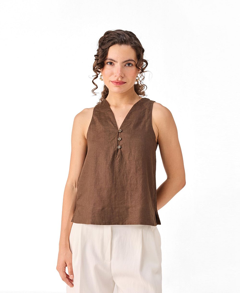 Reistor Women's Button Neck Top