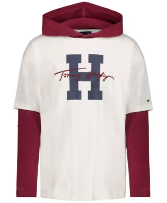 Tommy Hilfiger Детская футболка с длинным рукавом и капюшоном, размеры 4-20
