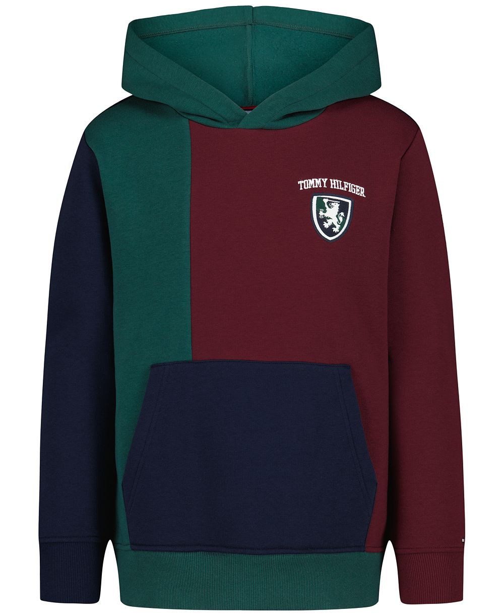 Tommy Hilfiger Детский худи с карманом-кенгуру из хлопково-полиэстерной смеси, цветные блоки, размеры 8-20