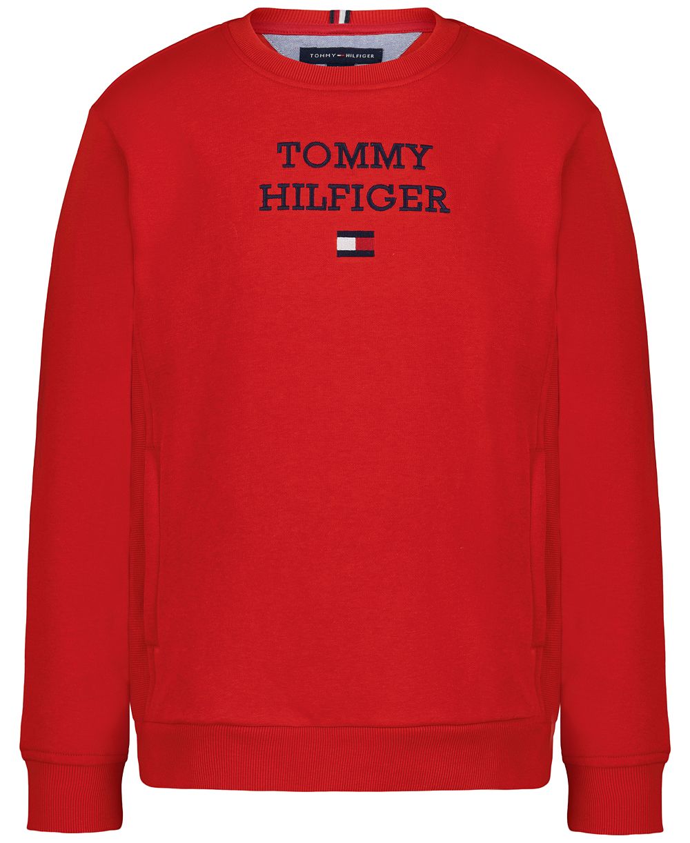 Мужской лонгслив Tommy Hilfiger с круглым вырезом и карманами, размеры 8-20