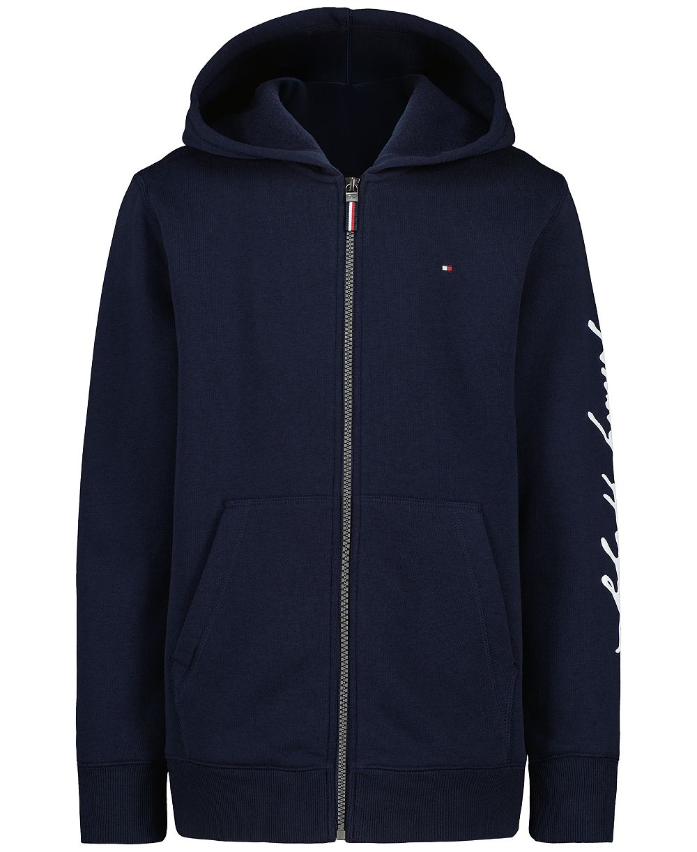 Tommy Hilfiger детский хлопковый худи с капюшоном и карманом-кенгуру на молнии, смесь хлопка и полиэстера, размеры 8-20