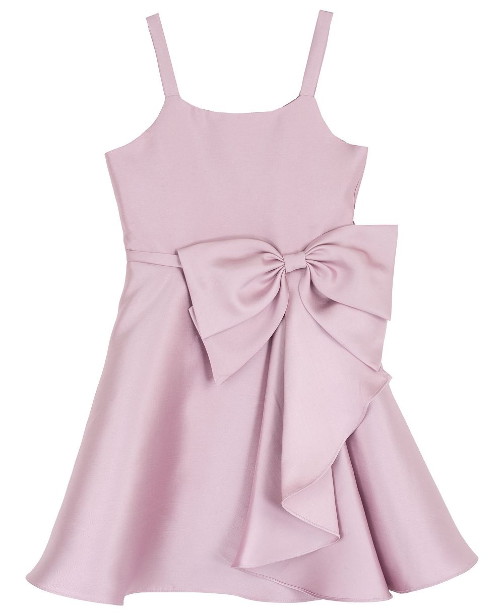 Rare Editions Girls' 7-16 Solid Mikado Cascade Dress