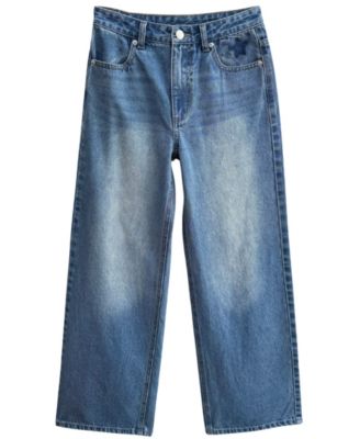 With Jules Girls' 7-16 Wide-Leg Star Patch Jeans
