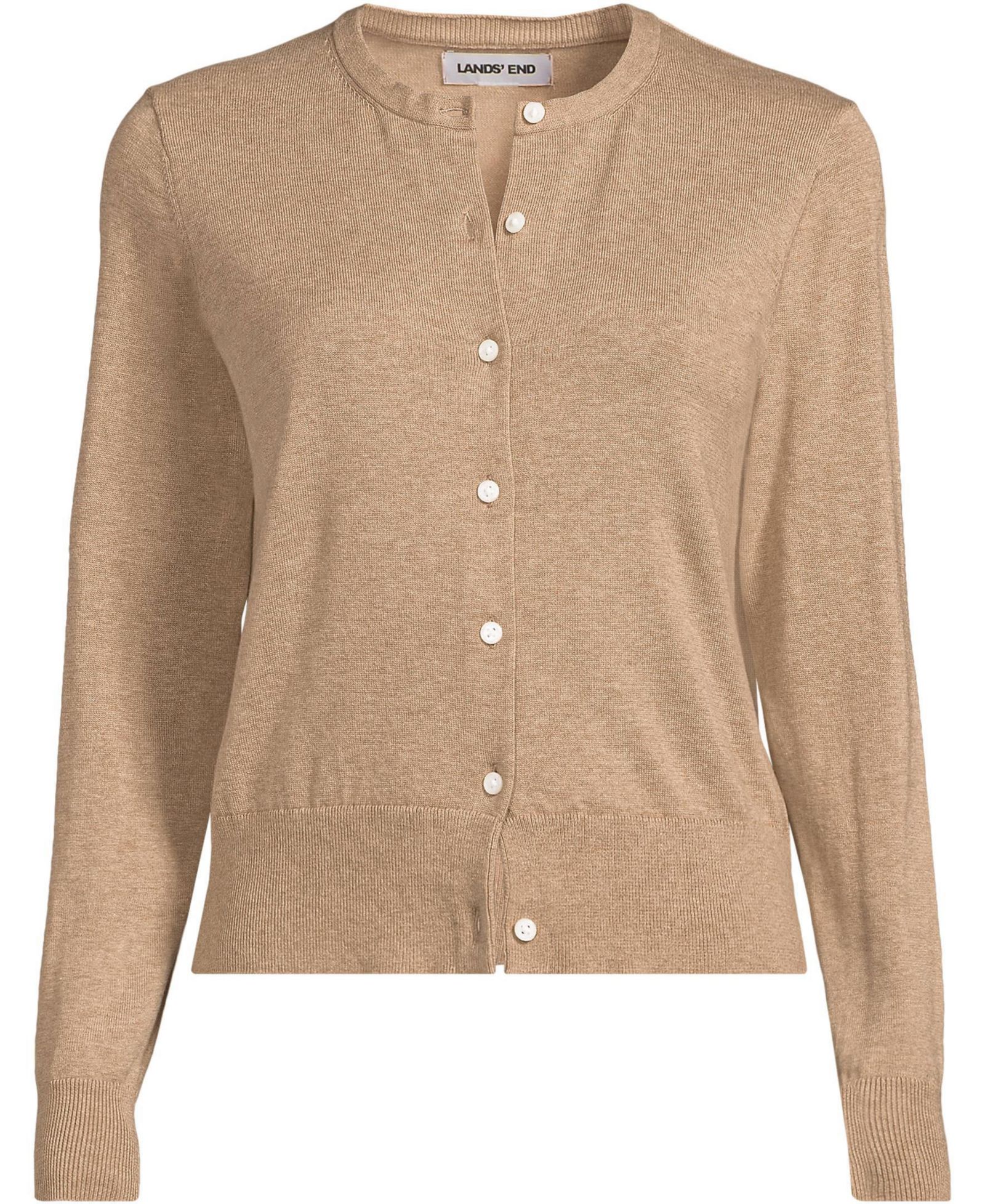 Lands' End свитер-кардиган из тонкого хлопка Plus Size