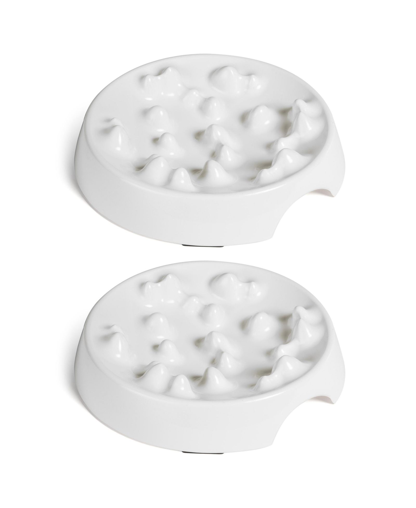 CatGuru Cat Slow Feeder, Set Of Two, Marshmallow