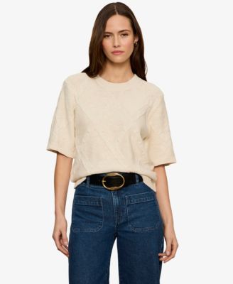 Sanctuary Petite Short-Sleeve Cotton Sweater T-Shirt