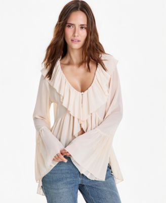 And Now This Women's Chiffon Ruffle Tunic Blouse, Macy's Exclusive
