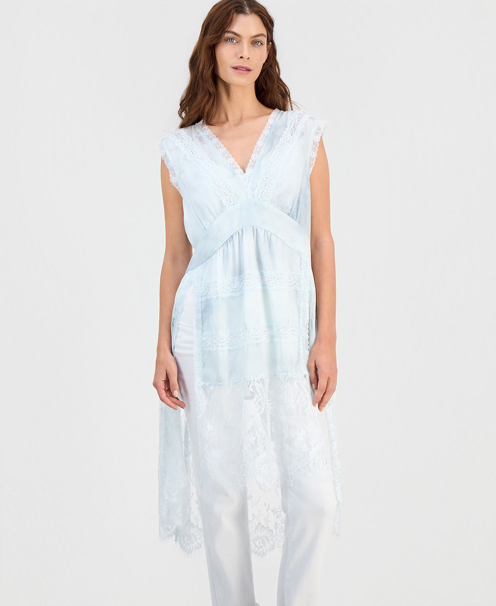 And Now This Women's V-Neck Sleeveless Lace-Trim Tunic, Macy's Exclusive