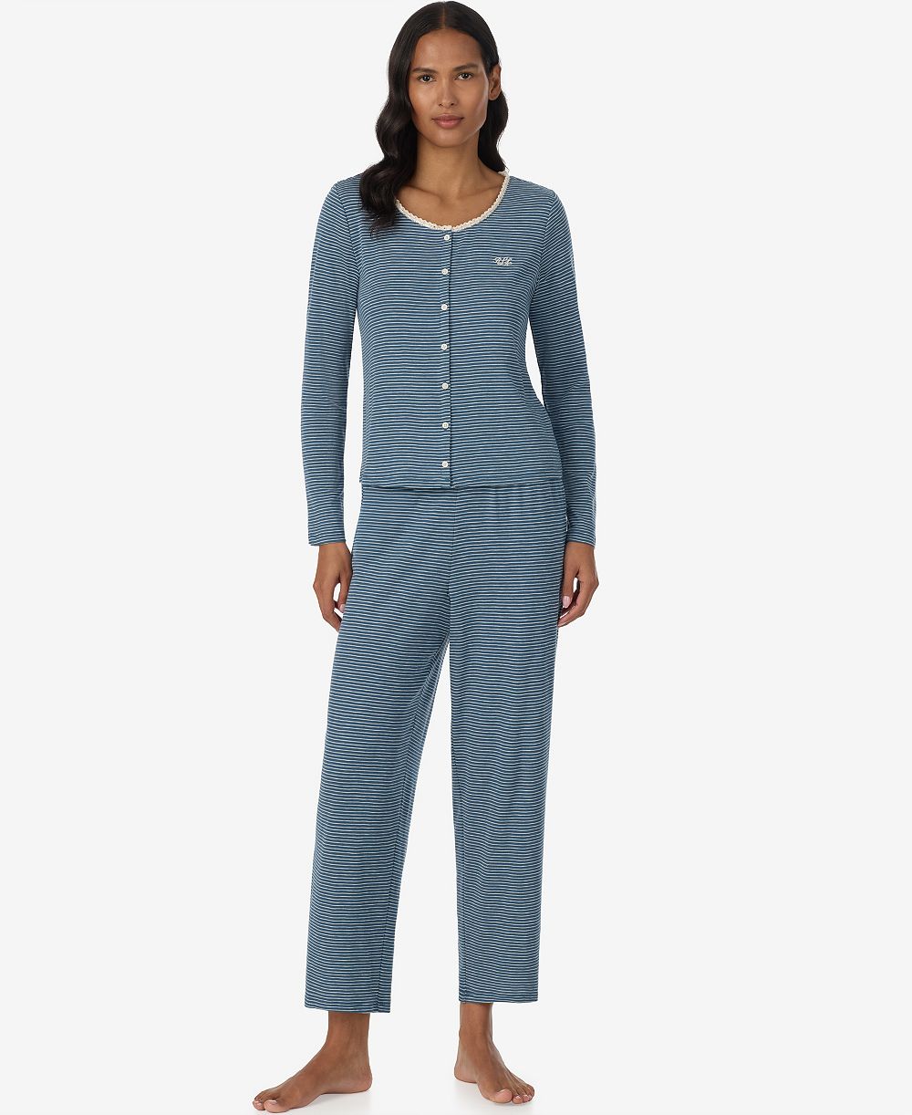 Lauren Ralph Lauren Women's Button-Down Top and Ankle Pant Set