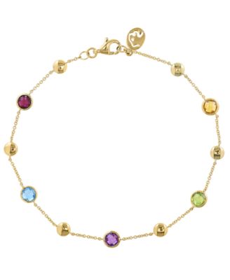 EFFY Collection браслет с разноцветными драгоценными камнями (1-3/8 ct. t.w.) из желтого золота 14k