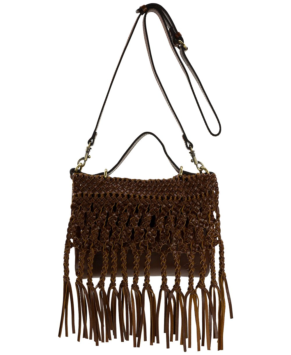 Patricia Nash Marit Small Woven Leather Braided Crossbody Handbag