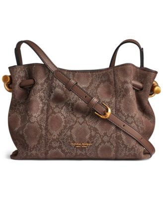 Donna Karan New York Cashmere Snake Embossed Suede Crossbody Bag