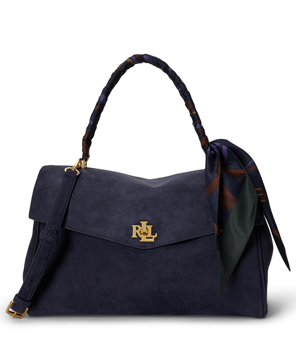 Lauren Ralph Lauren сумка сатчел с отделкой из замши