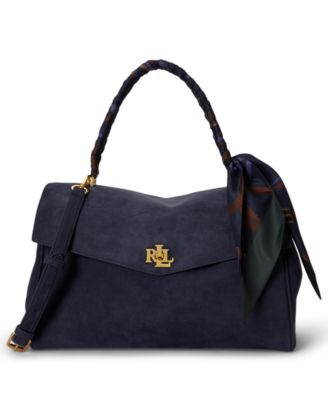 Lauren Ralph Lauren сумка сатчел с отделкой из замши