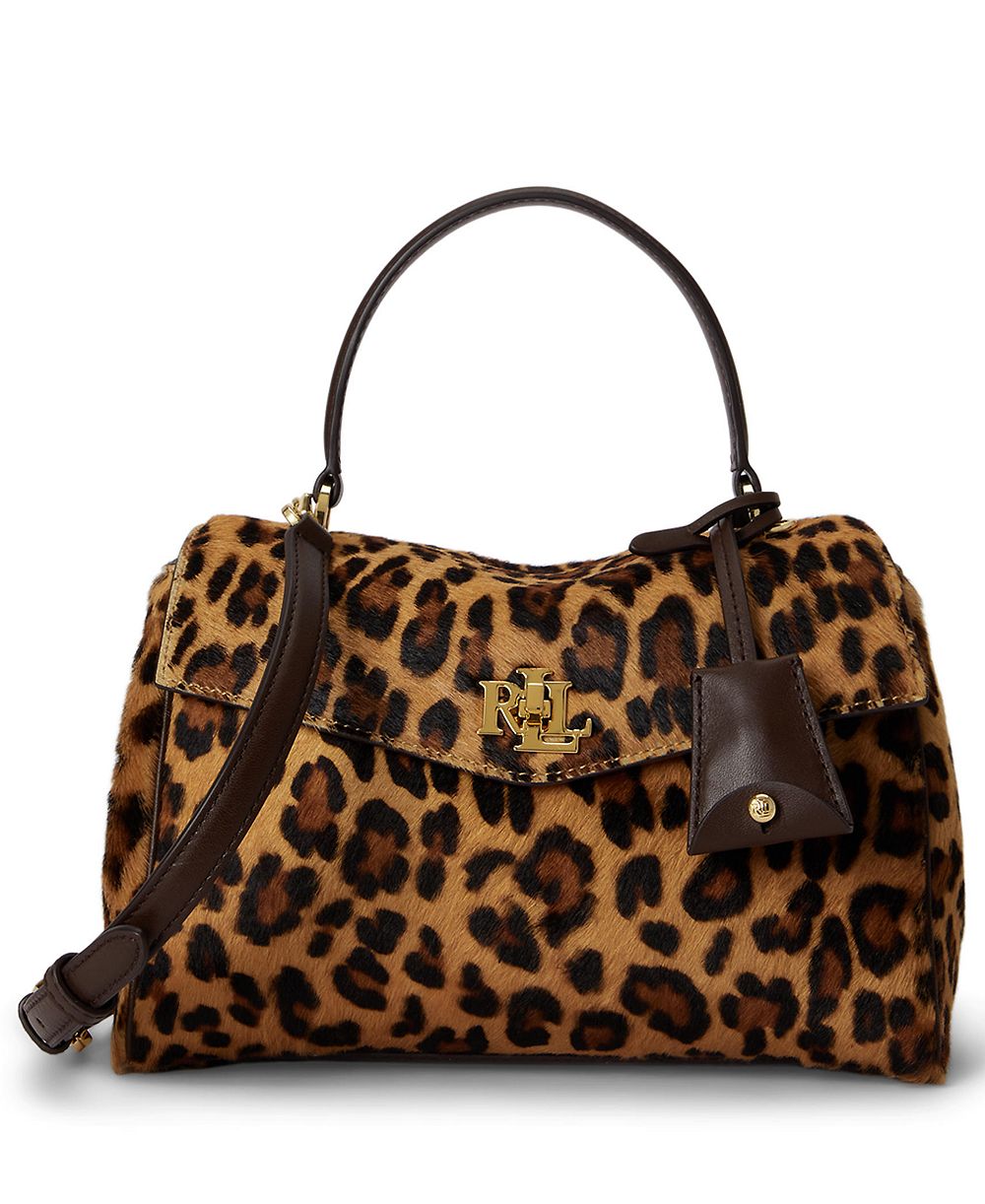 Lauren Ralph Lauren Farrah Leopard Print Small Soft Satchel Bag