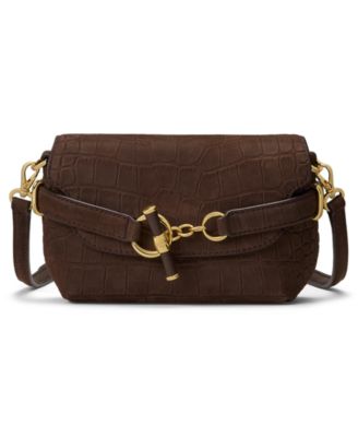 Маленькая crossbody сумка Lauren Ralph Lauren из кожи с тиснением под крокодила
