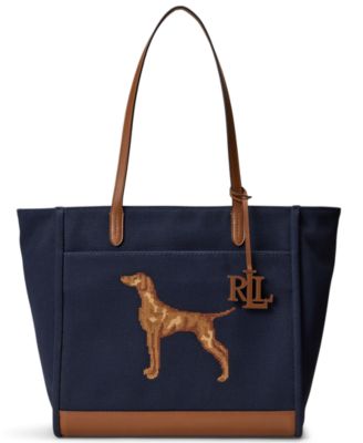 Сумка-тоут Lauren Ralph Lauren Cameryn с вышивкой собаки, Extra-Large