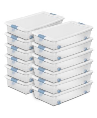 Sterilite 56 Quart штабелируемый контейнер для хранения на колесиках с крышкой (12 шт)