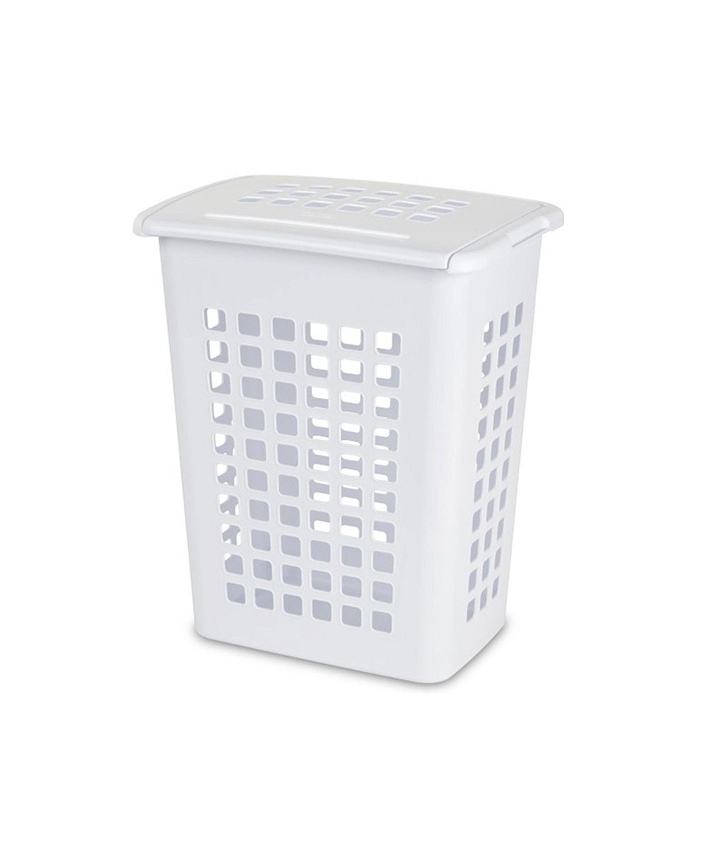 Sterilite Rectangular LiftTop Plastic Clothes Laundry Hamper Bin with Lid