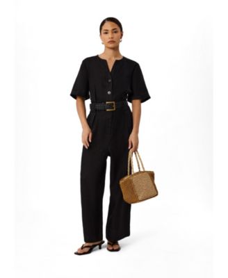 Whistles Women's Fiona Linen Button Jumpsuit