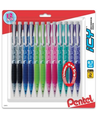 Pentel ICY (0.7mm) Mechanical Pencil, Assorted Barrels, 12-Pk