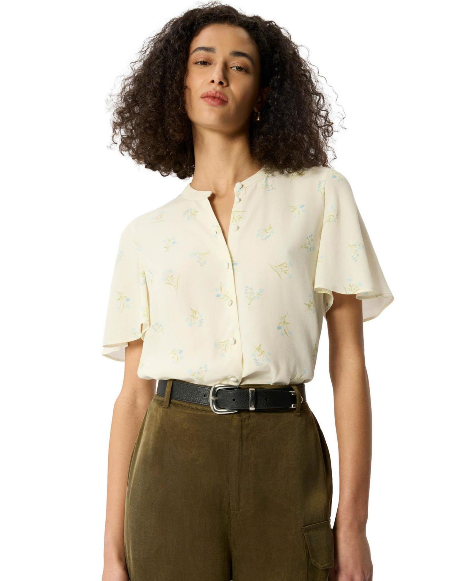 Whistles Women's Floral Button Front Shirt