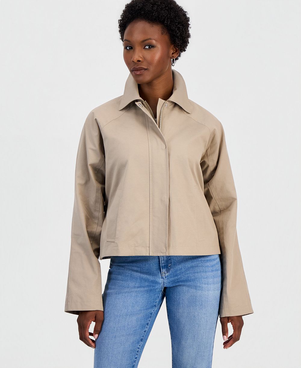 I.N.C. International Concepts укороченная хлопковая куртка Petite Cropped Trench