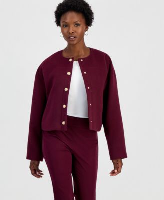 I.N.C. International Concepts Petite Poly-Wool Blend Snap-Front Jacket, Macy's Exclusive
