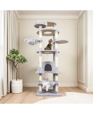 Streamdale Furniture Кошачья деревья-башня 78,8 дюйма с большим домиком, гамаком и когтеточками