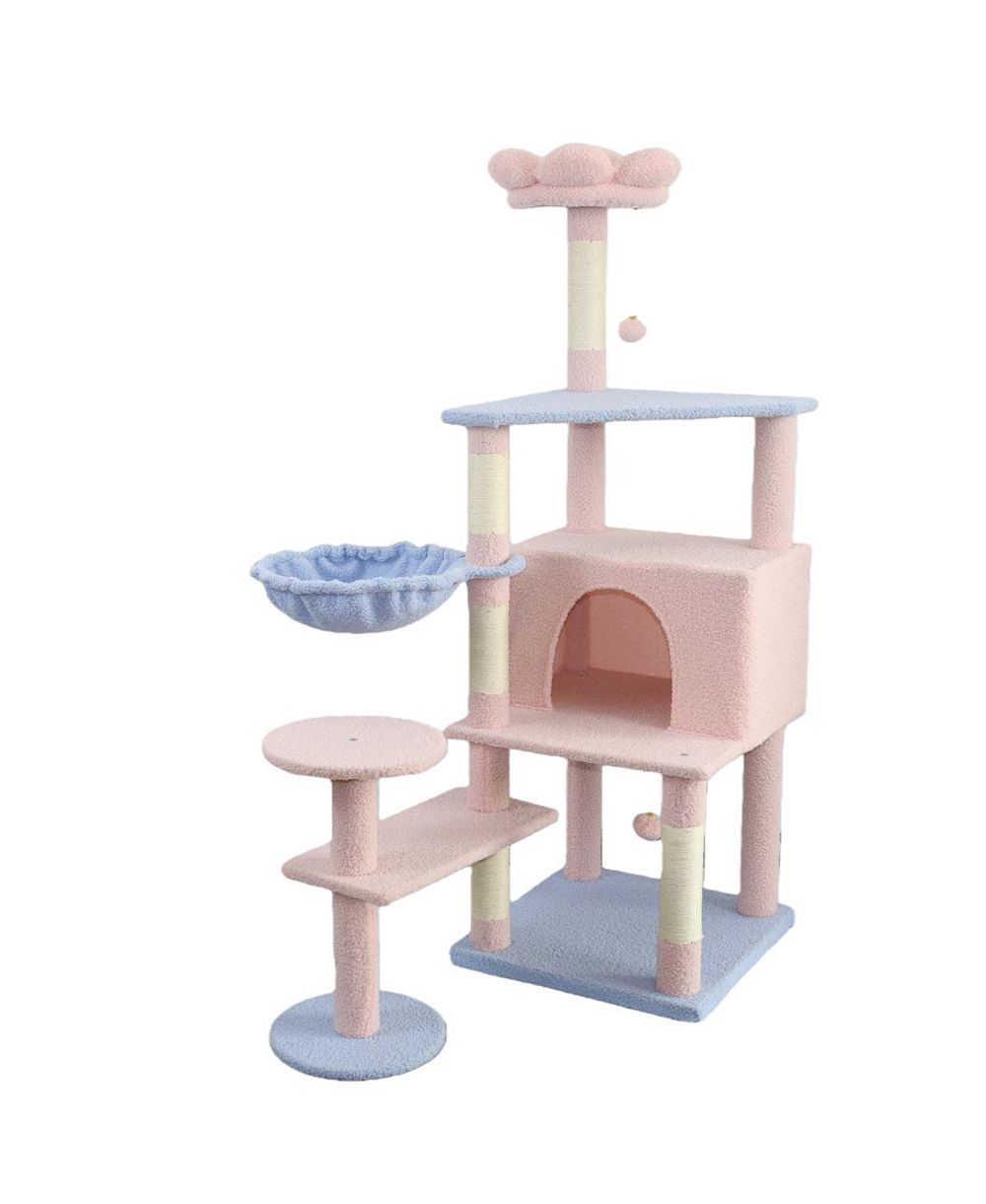 Streamdale Furniture  flower cat tree with large condo removable flower cushion and hammock