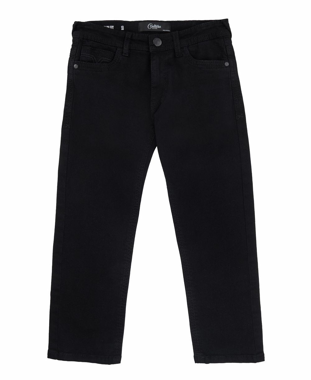 CULTURA Big Boys 8-18 Slim Fit Saddle Stitch Flap Pocket Color Western Jeans