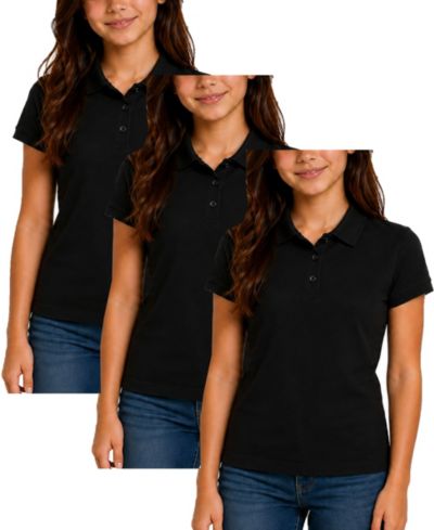 Женские поло Jump Start 3-Button Short Sleeve Stretch Pique комплект из 3 шт