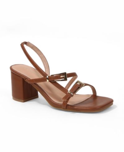 BERNESS Women's Maren Buckle Adorned Block Heel Sandals