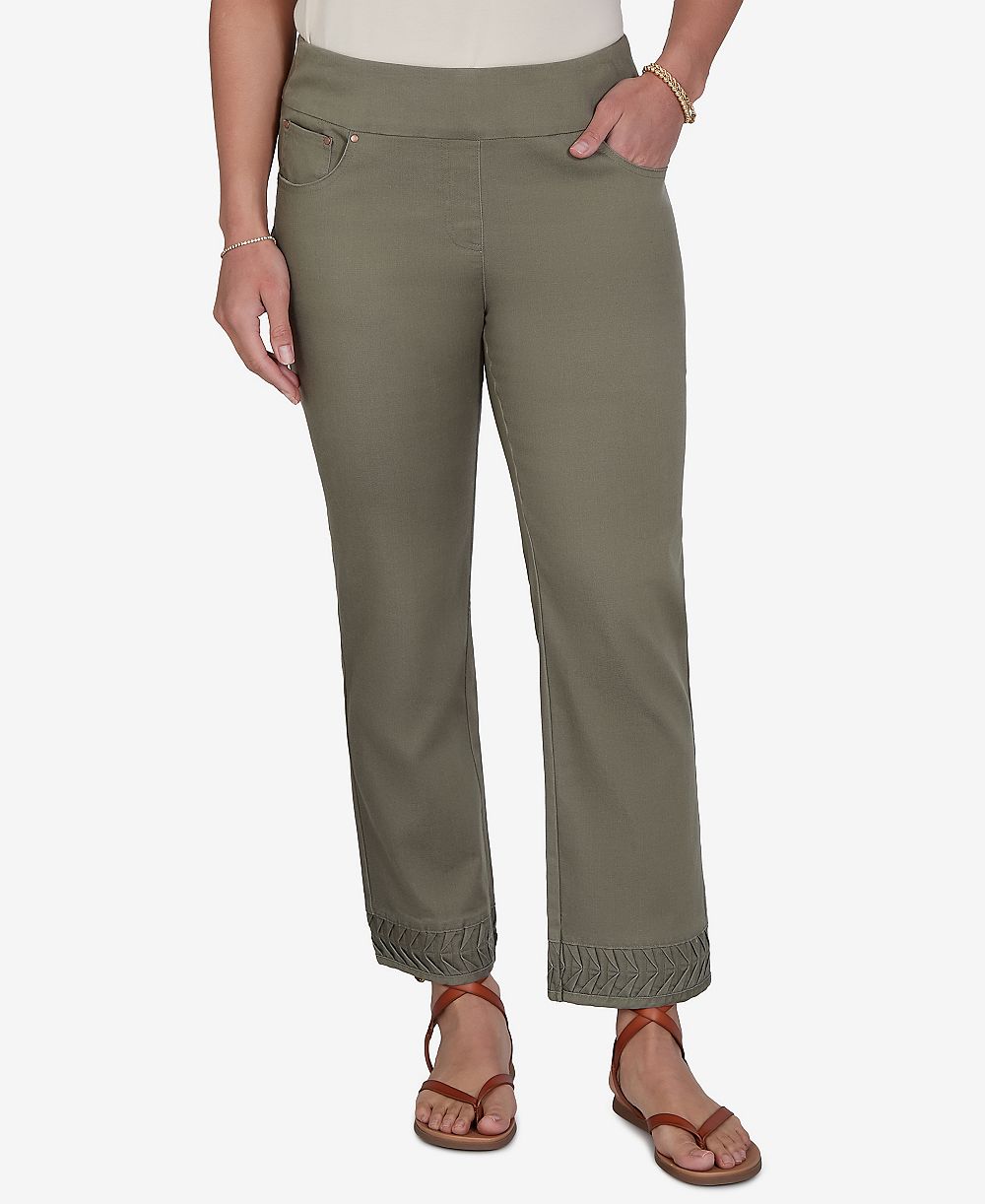 Женские джинсовые брюки Petite Ruby Rd. Pleated Hem Ankle