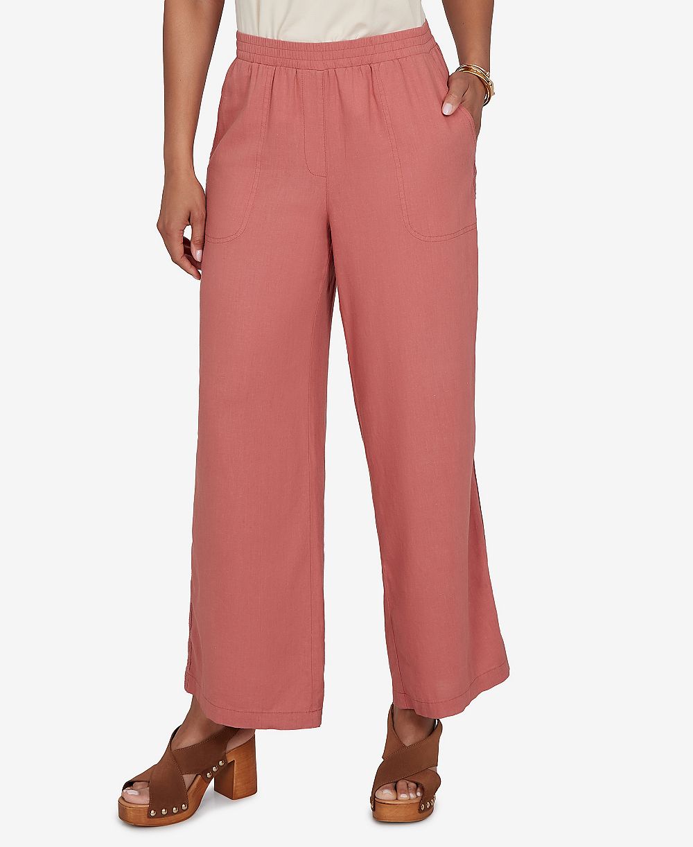 Ruby Rd. Petite Lace Trim Lightweight Pull-On Pants