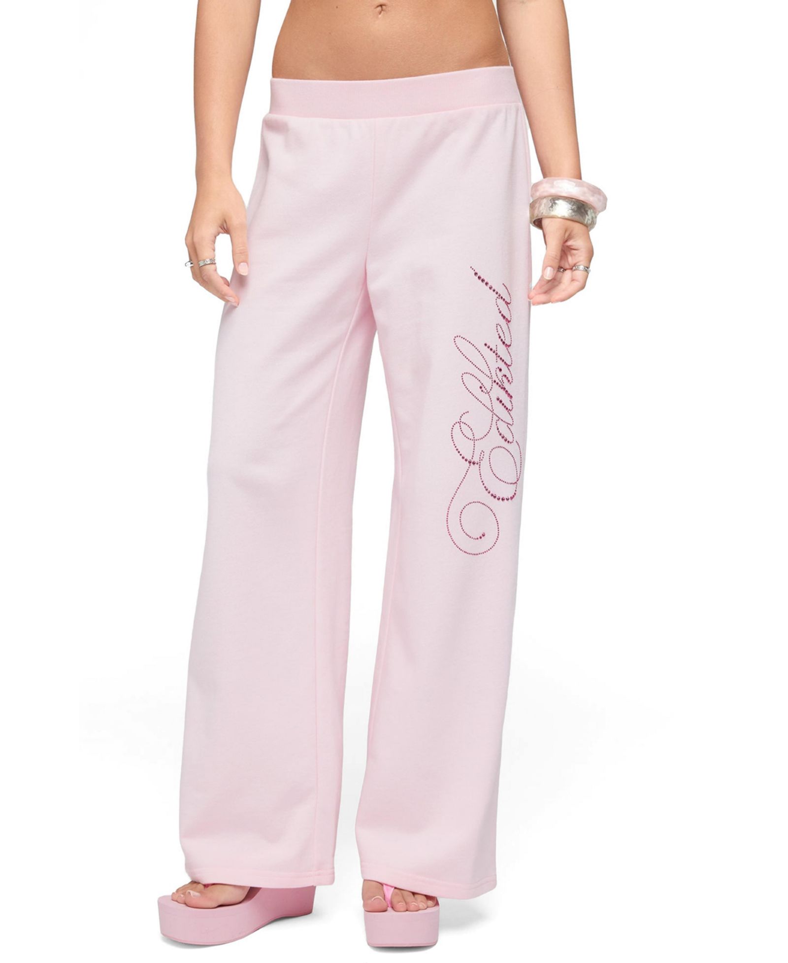 Edikted Women's Studio Rhinestone Sweatpants