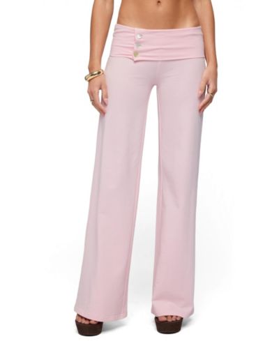 Брюки Edikted Women's Poppy Foldover Wide Leg Pants